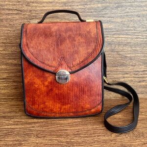 D. BREV Vintage Alligator Crossbody Bag #B094A000408 Exotic Leather Top Handle‎